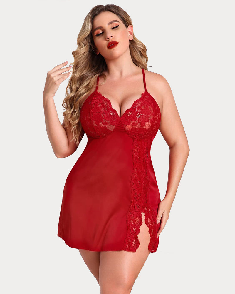 Plus Size FSatin Nightgown
