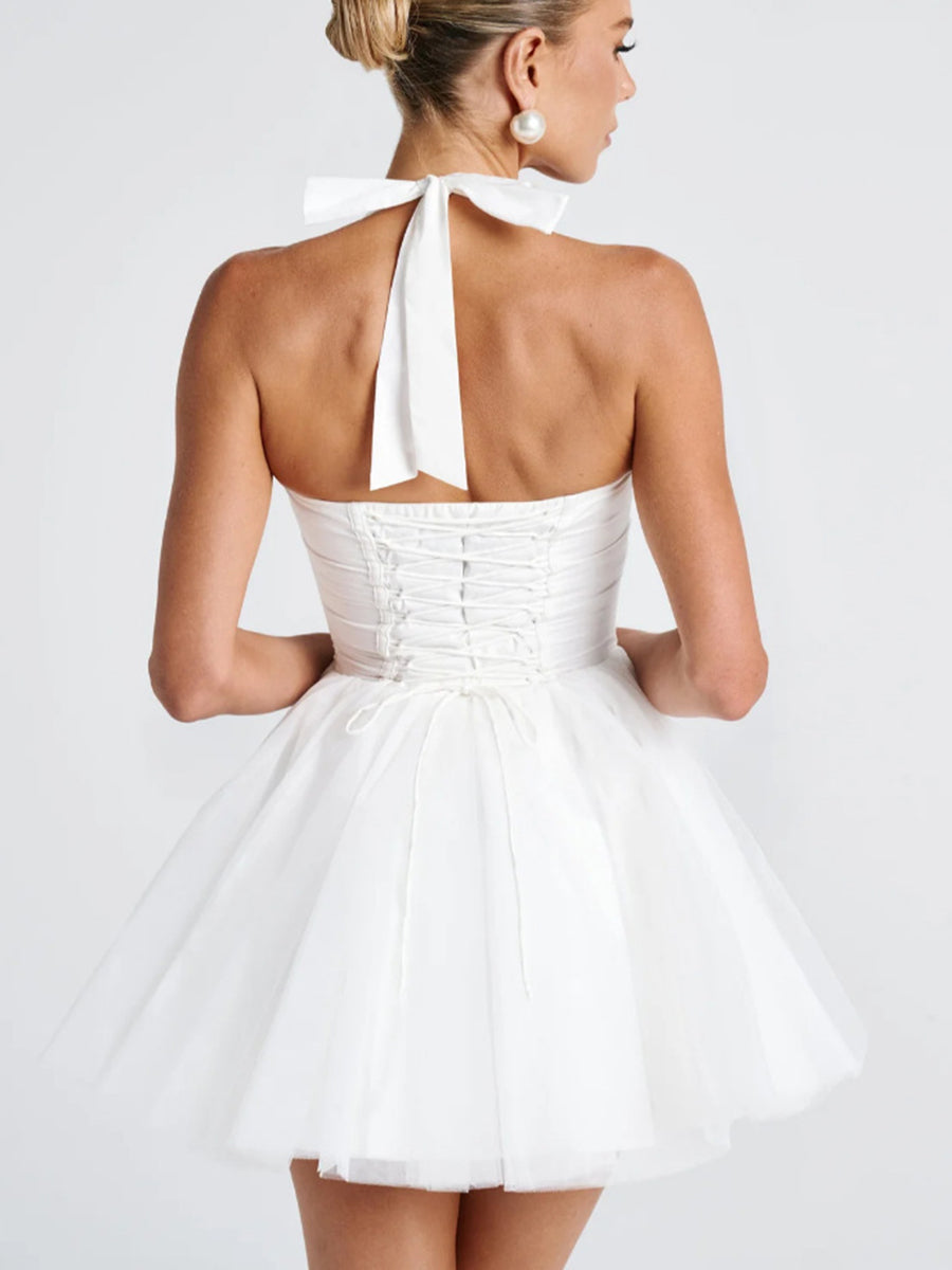 Sweet Halter Corset A-line Homecoming Dress