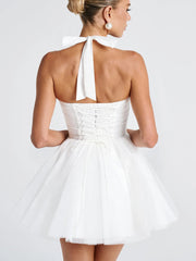 Sweet Halter Corset A-line Homecoming Dress