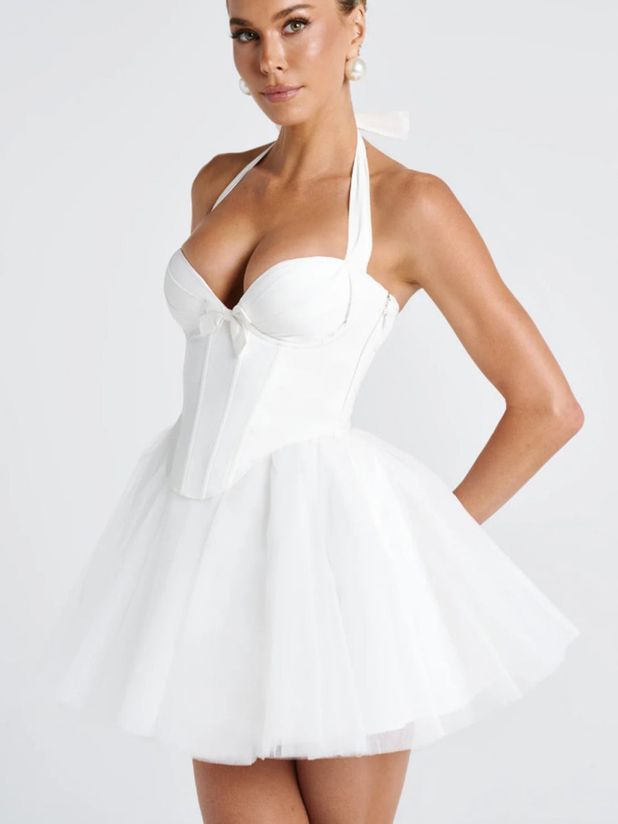 Sweet Halter Corset A-line Homecoming Dress