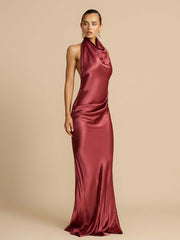 Cowl Neck Backless Evening Dress