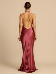 Cowl Neck Backless Evening Dress