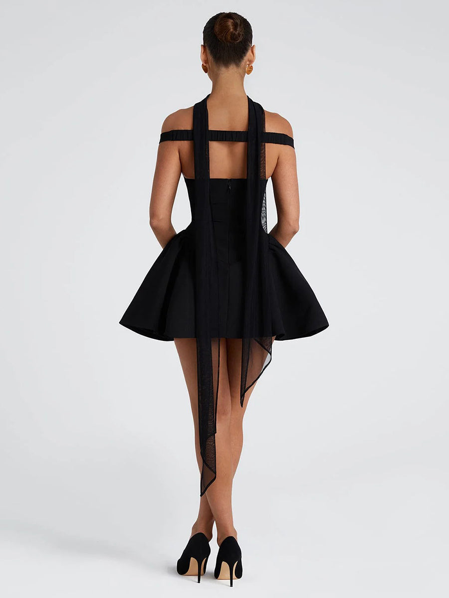White Off Shoulder Skater Homecoming Dress