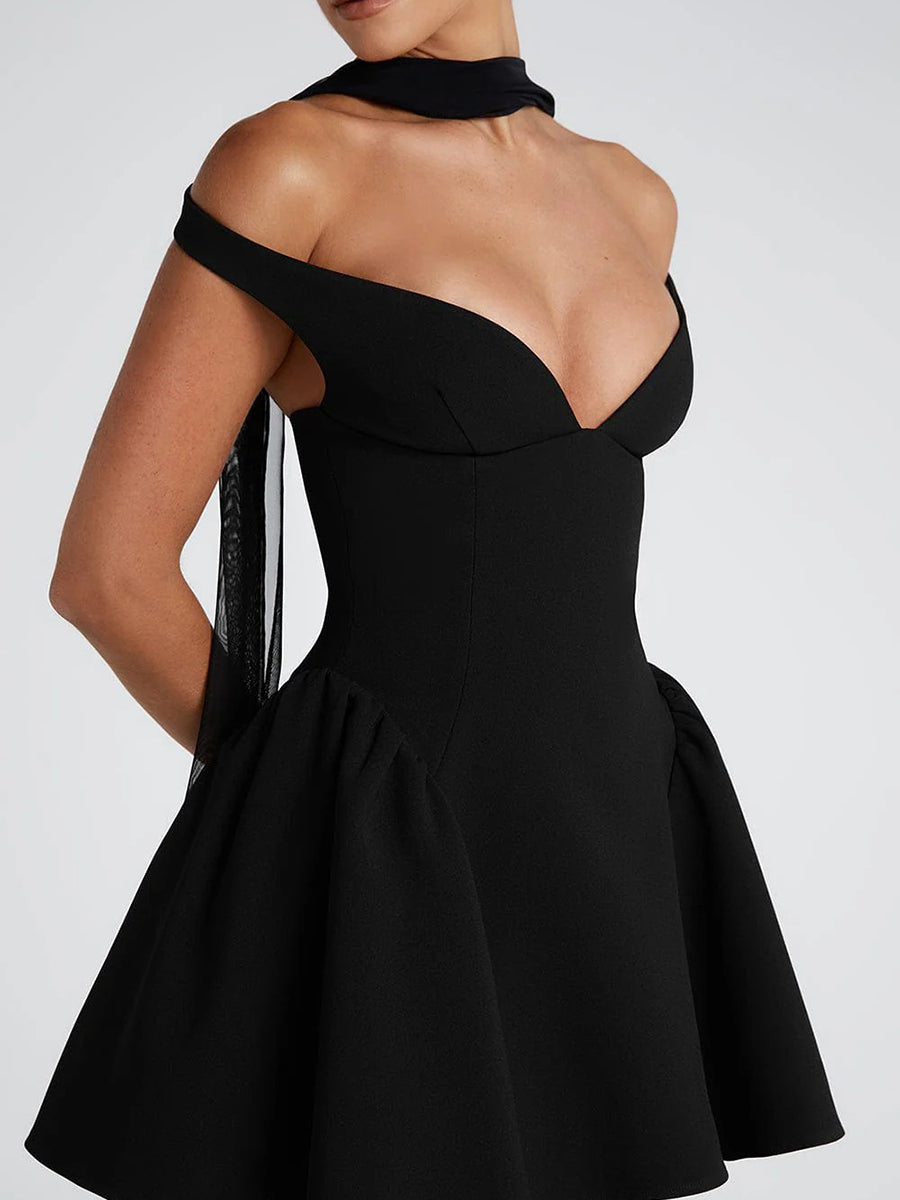 White Off Shoulder Skater Homecoming Dress