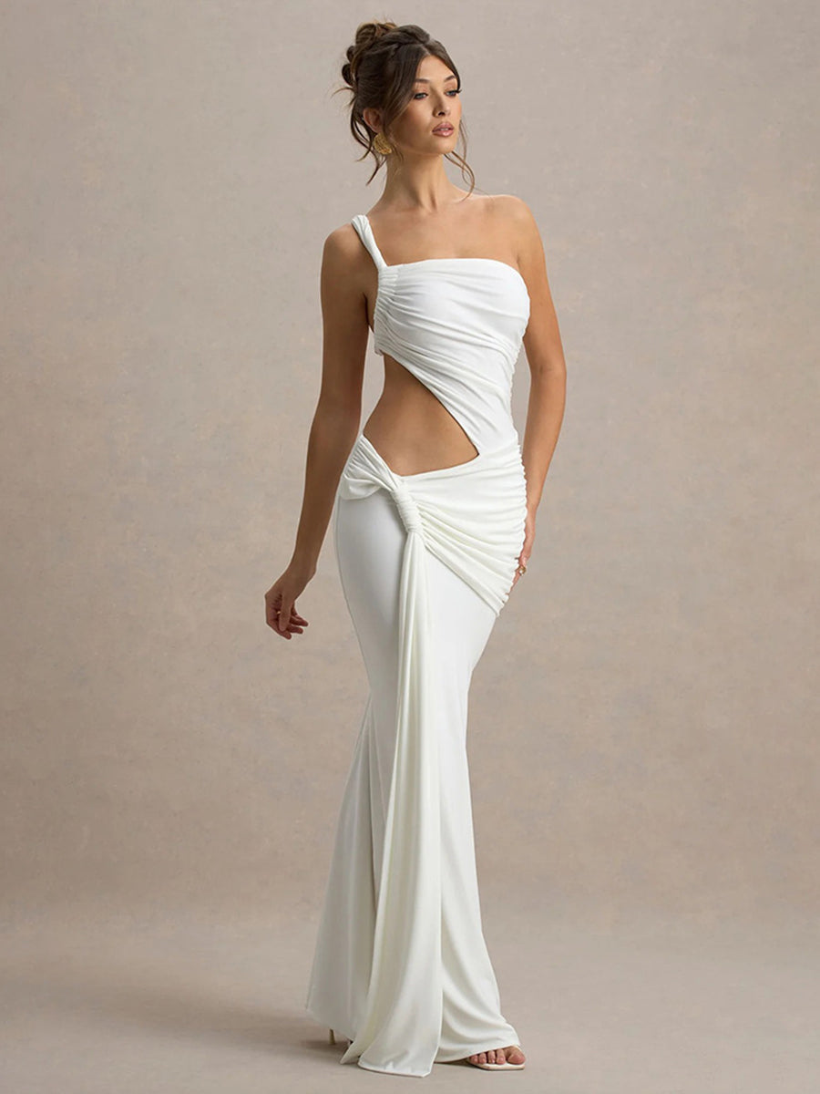 Cutout One Shoulder Prom Dress