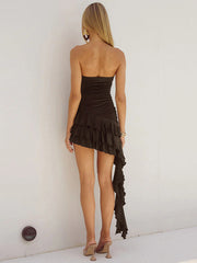 Strapless Ruffled Mini Party Dress