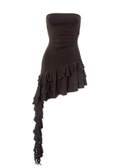 Strapless Ruffled Mini Party Dress