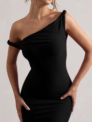 Off Shoulder Mermaid Solid Cocktail Dress