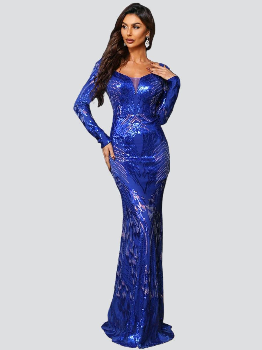 Sequin V-neck Mermaid Formal Dress