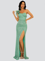 One Shoulder Corset Prom Dress