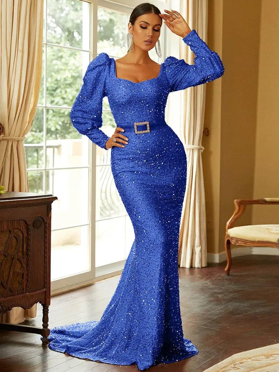 Sweetheart Neck Sequin Mermaid Evening Dress