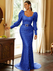 Sweetheart Neck Sequin Mermaid Evening Dress