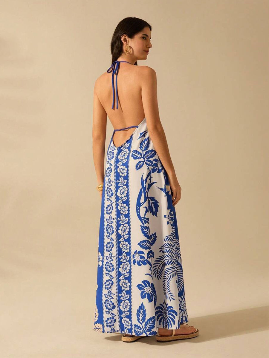 Knot Printed Tribal Resort A-line Dress