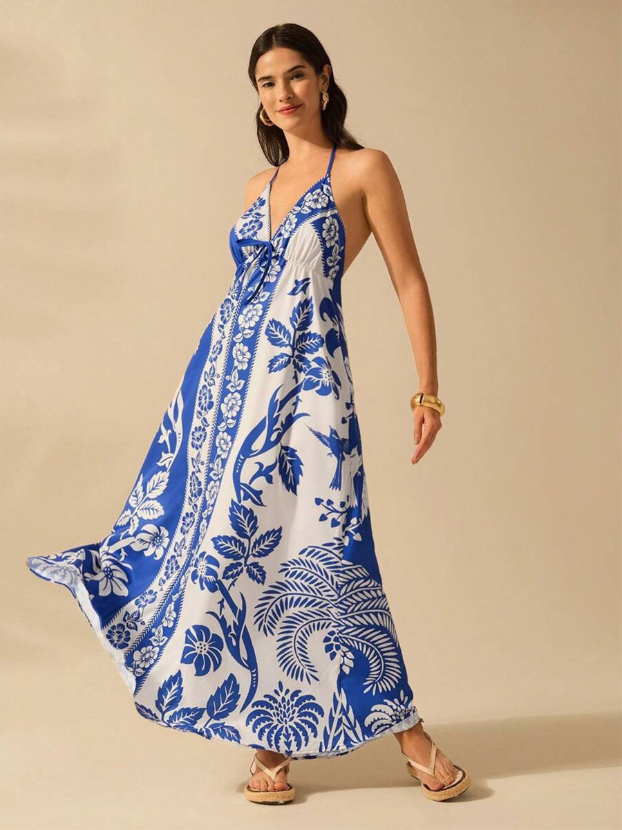 Knot Printed Tribal Resort A-line Dress