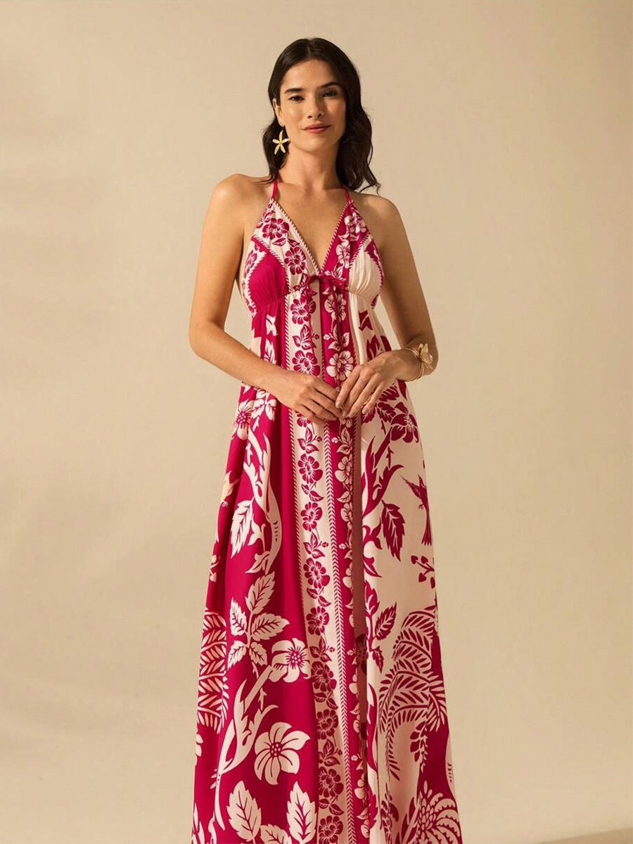 Knot Printed Tribal Resort A-line Dress