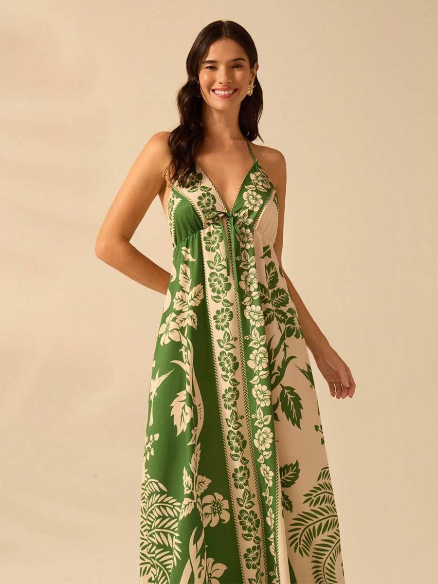 Knot Printed Tribal Resort A-line Dress
