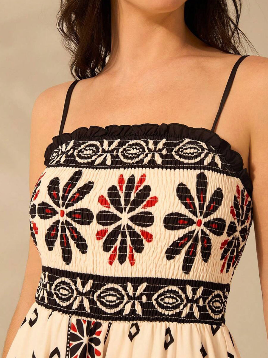 Black Floral Print Maxi Vacation Dress
