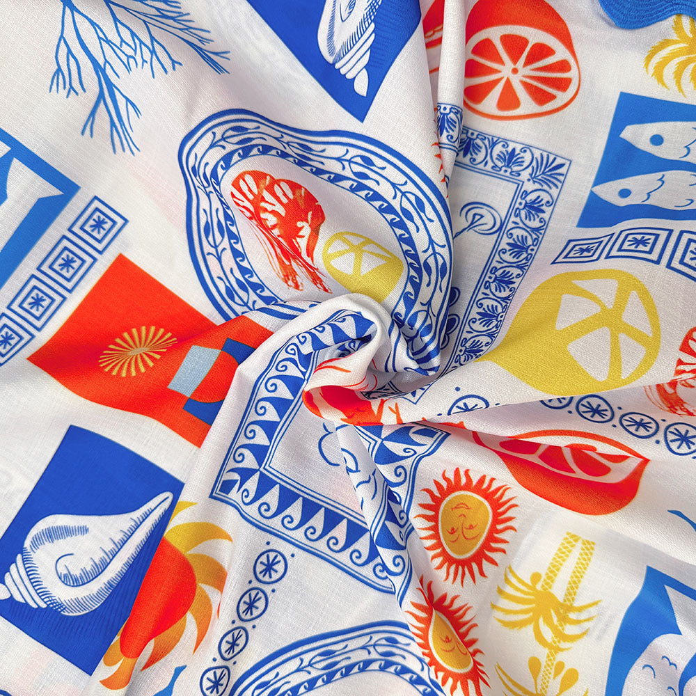 Blue Graphic Printed Resort Two Set