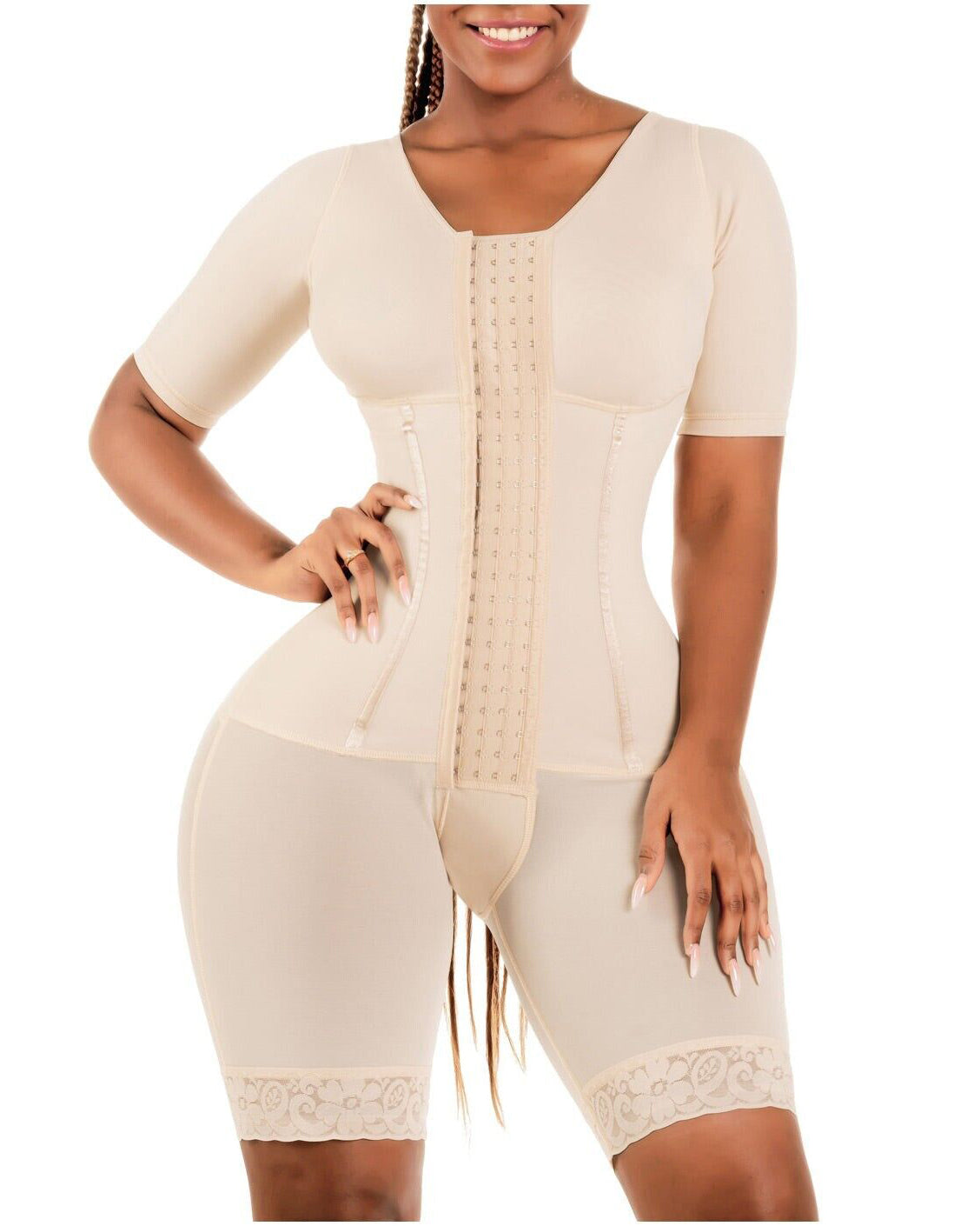 Mid Thigh With Attached Bra & Arms Shapewear