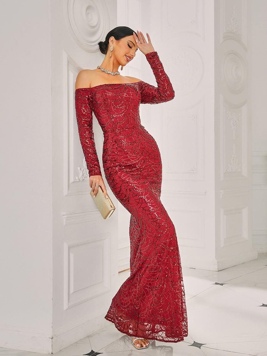 Off Shoulder Mermaid Maxi Dress