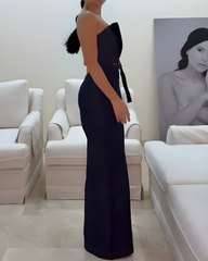 Bandeau Sleeveless Denim Slim Jumpsuit