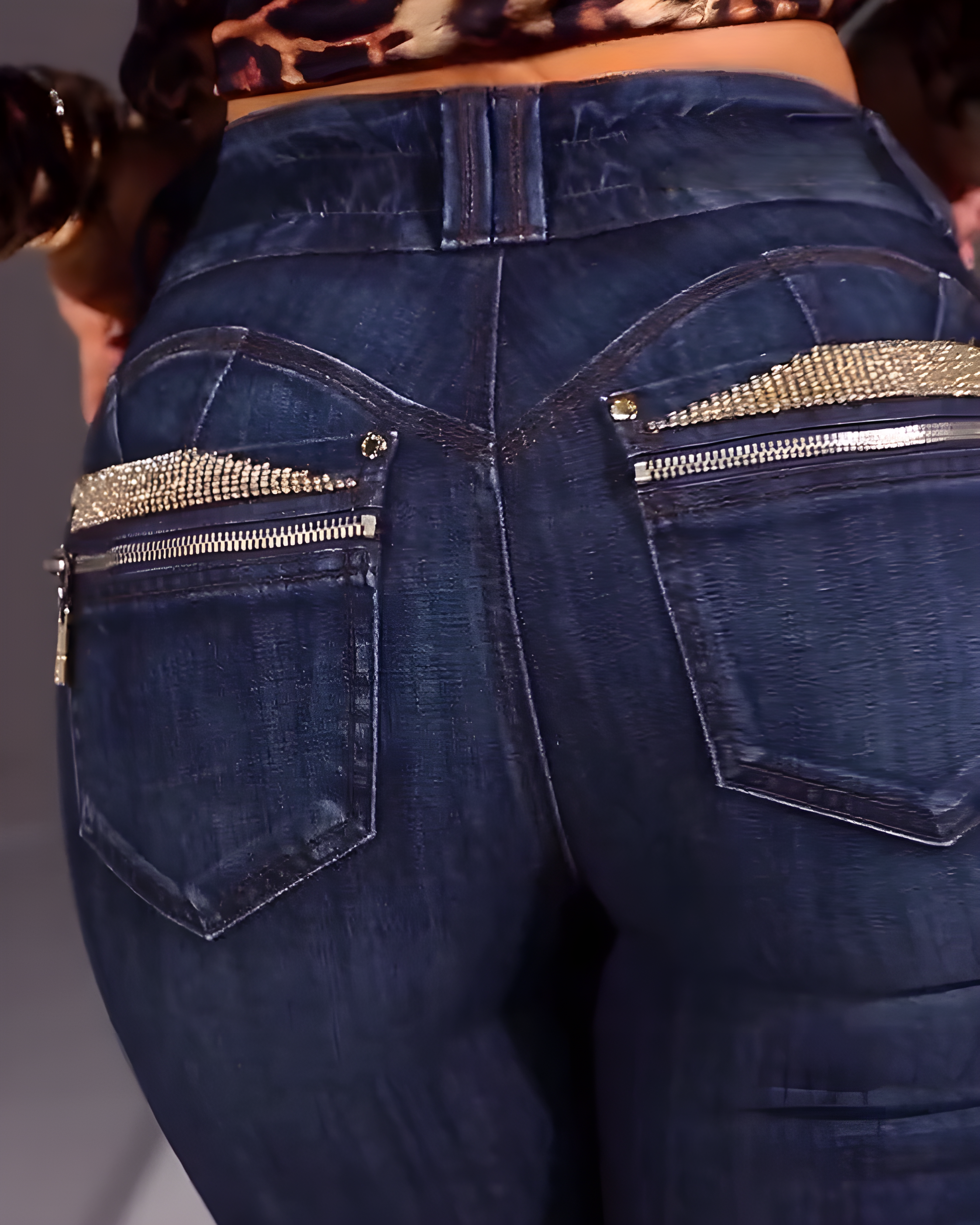 Rhinestone-Embellished Skinny Jeans