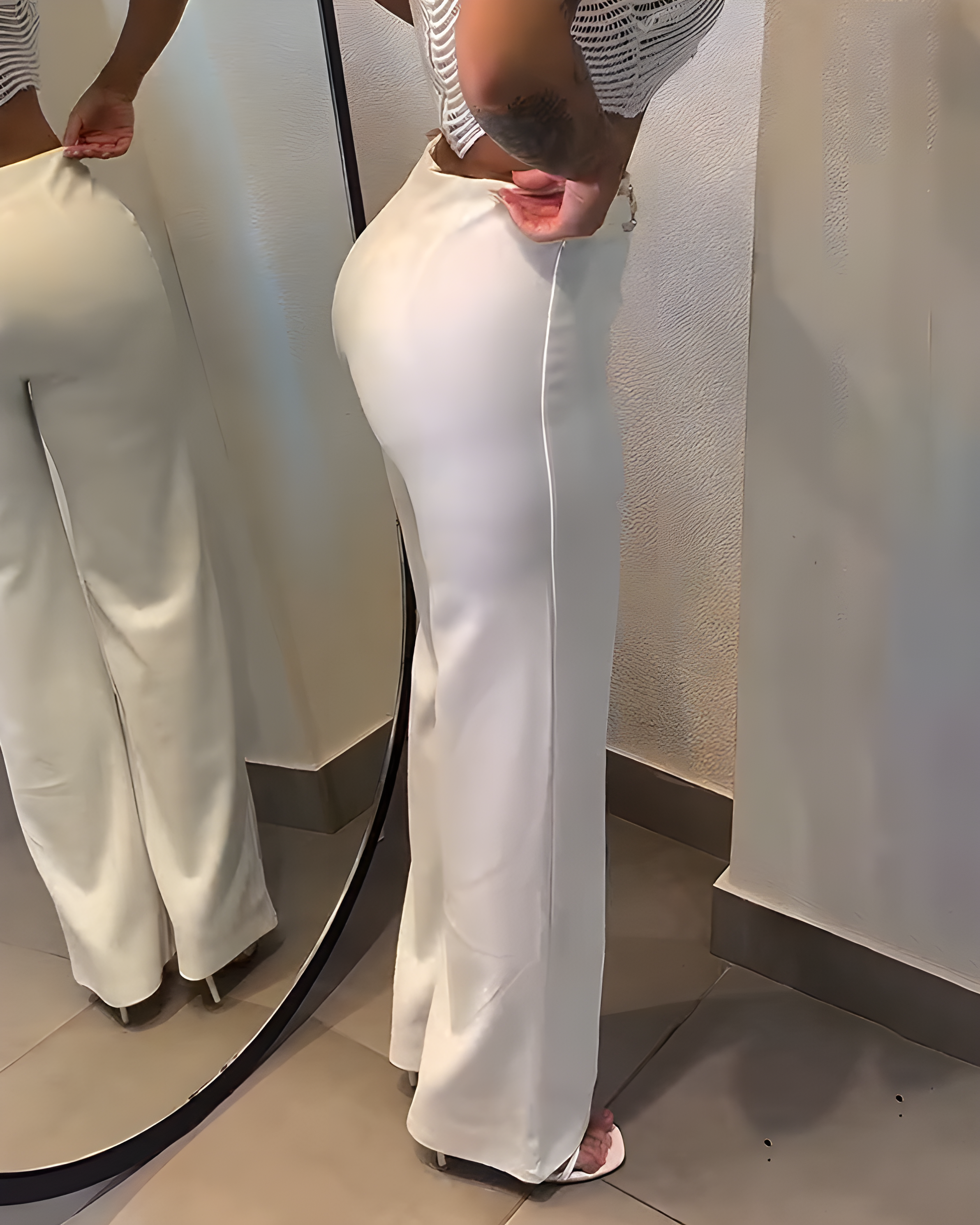 Slim High Waist Casual Straight Pants