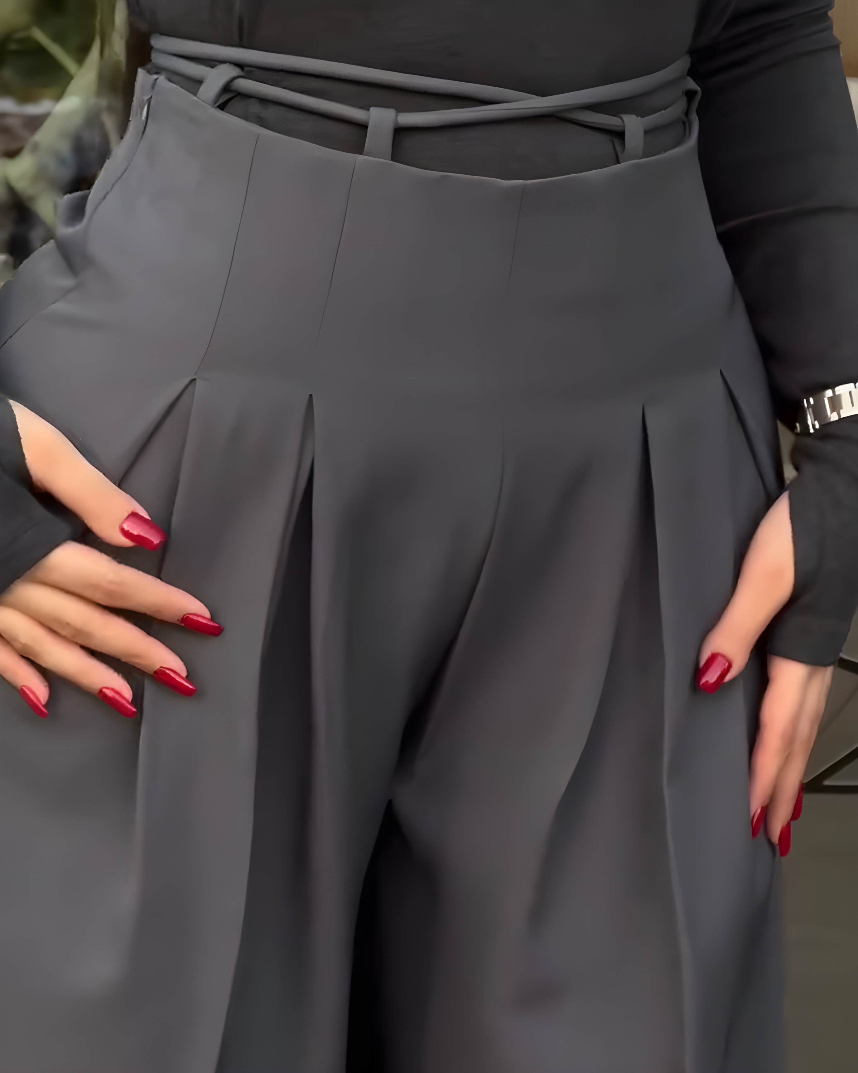 Slim Casual Wide-Leg Pants