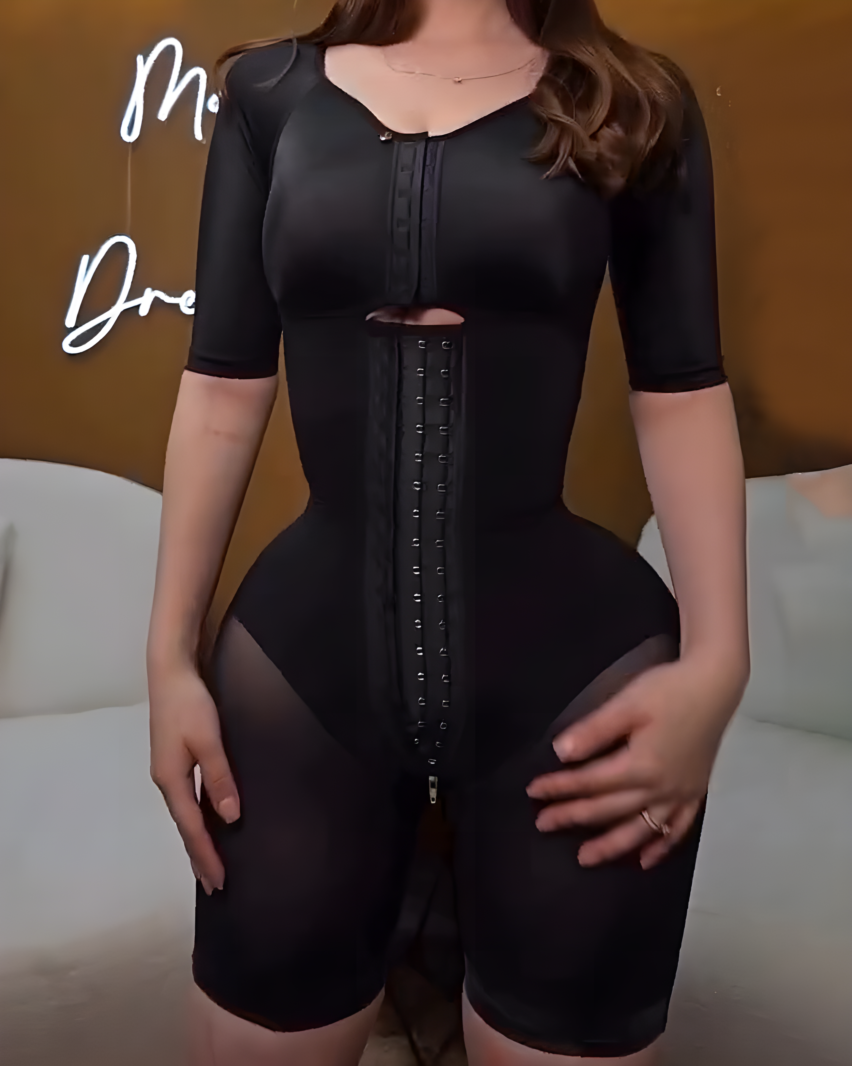 Mid-Length Sleeve Comfort Tummy-Control Full Body Shaper