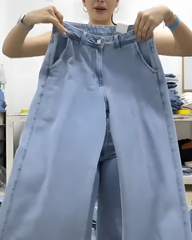 Comfortable High-Waisted Wide-Leg Jeans