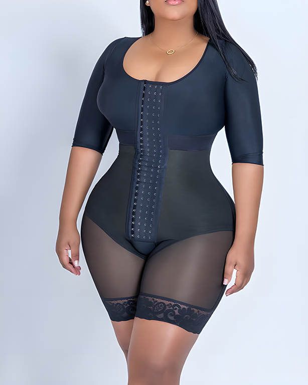 Mid-Length Sleeve Strong Tummy-Control Steel Bone Shapewear