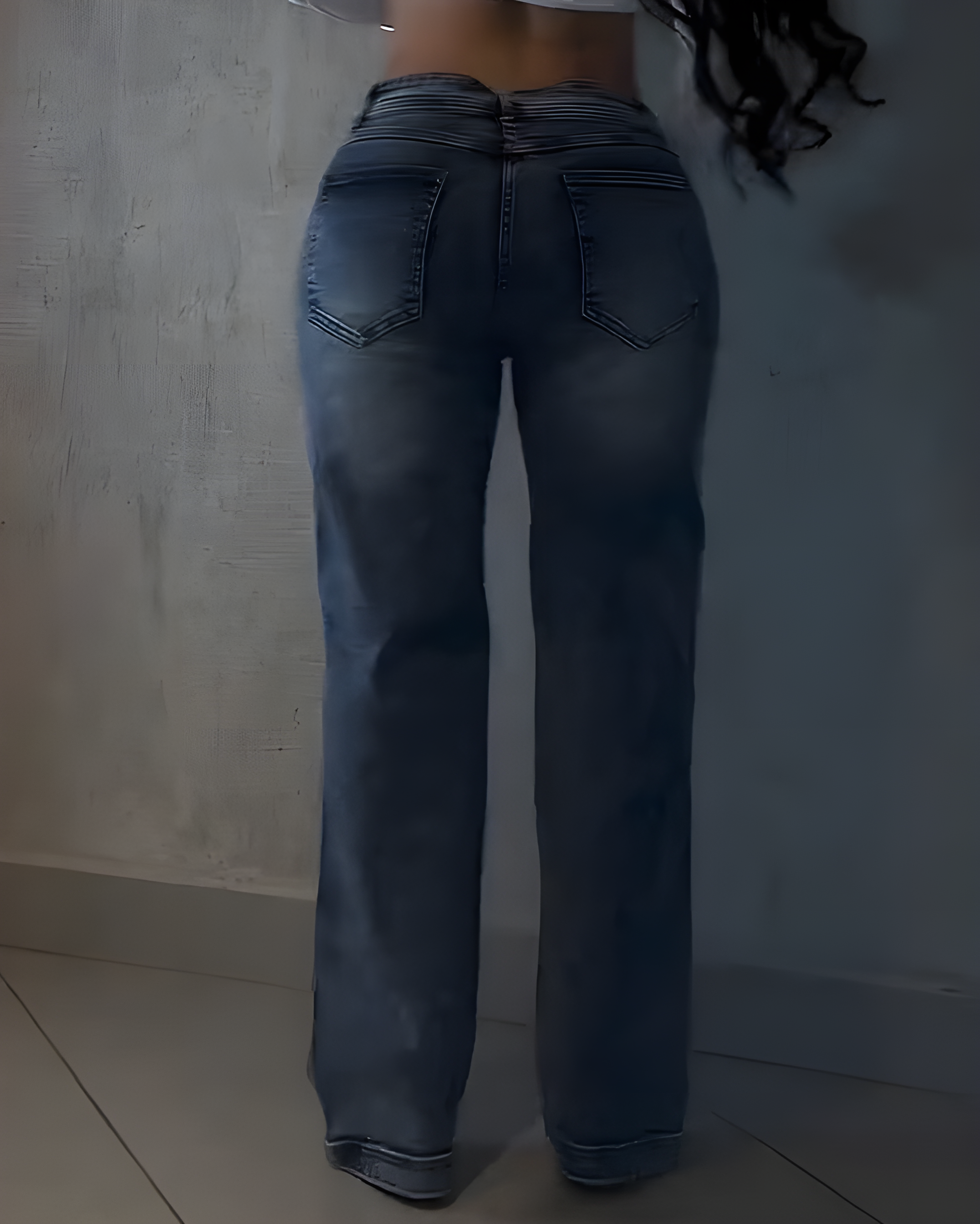 Stylish Sparkling Rhinestone Wide-Leg Jeans