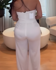 Braided Style Slip Sleeveless Loose Straight Jumpsuit
