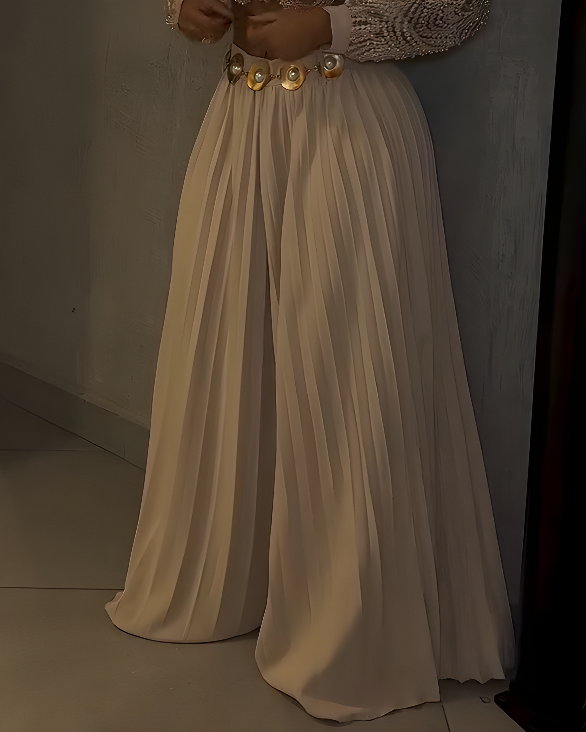 Casual Ruched Wide-Leg Pants