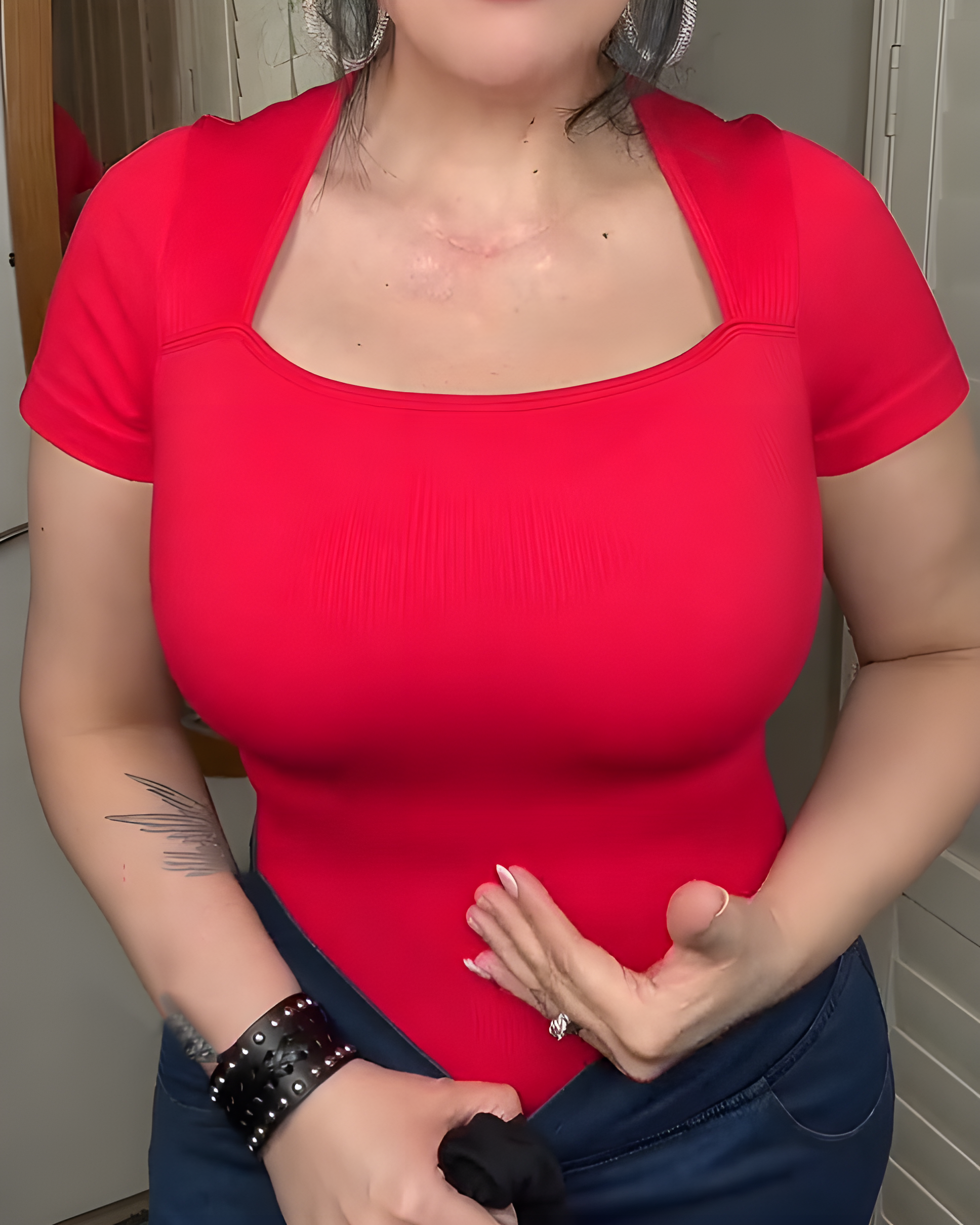 Square Neck Short Sleeve Ribbed Thong Bodysuit