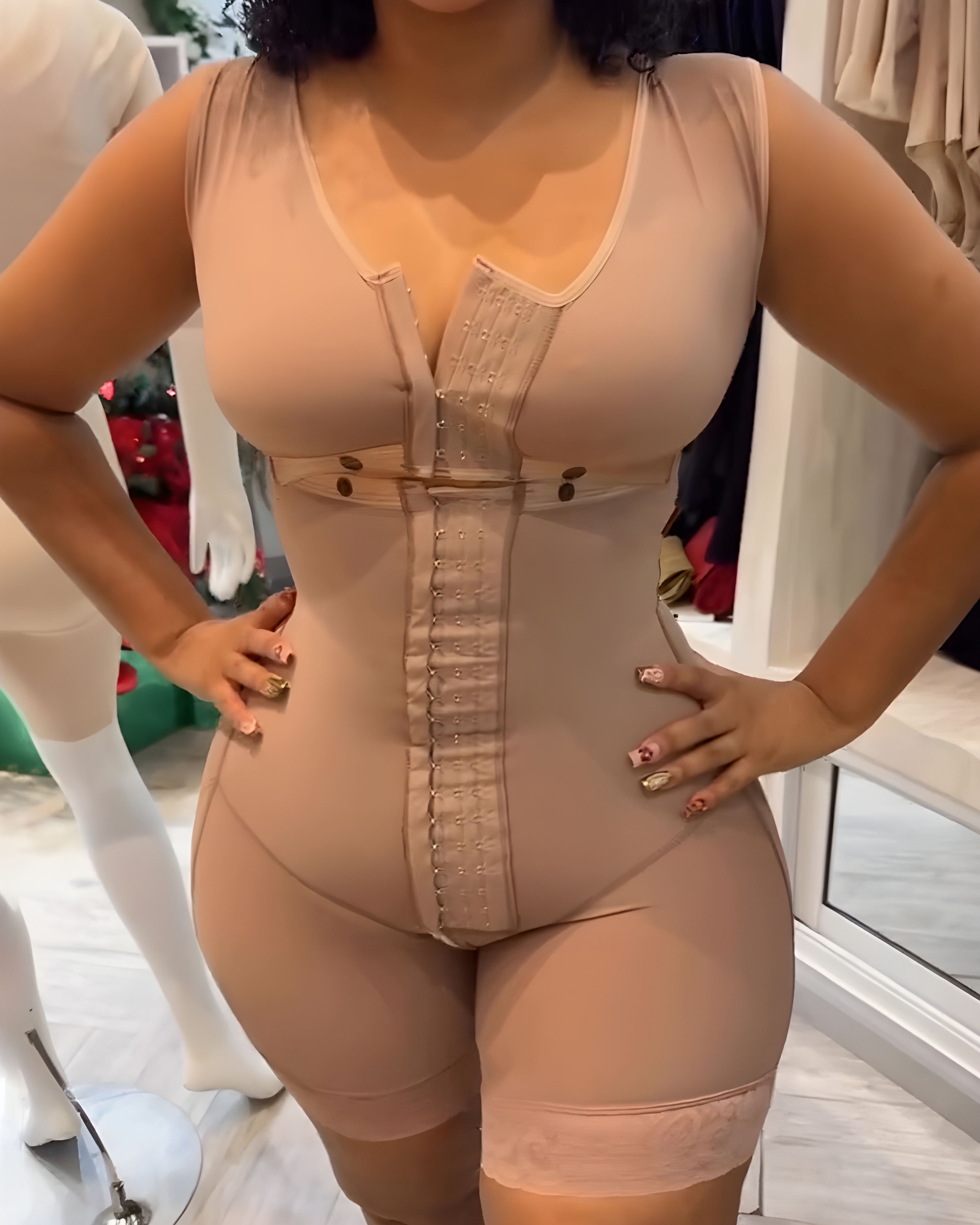 Sleeveless Tummy Shaping Hook Eye Full Body Shaper