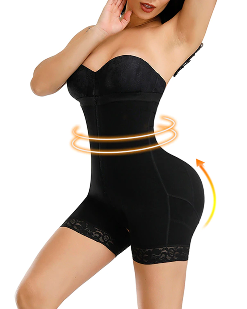 Open Bust Tummy Control Zipper Shapewear