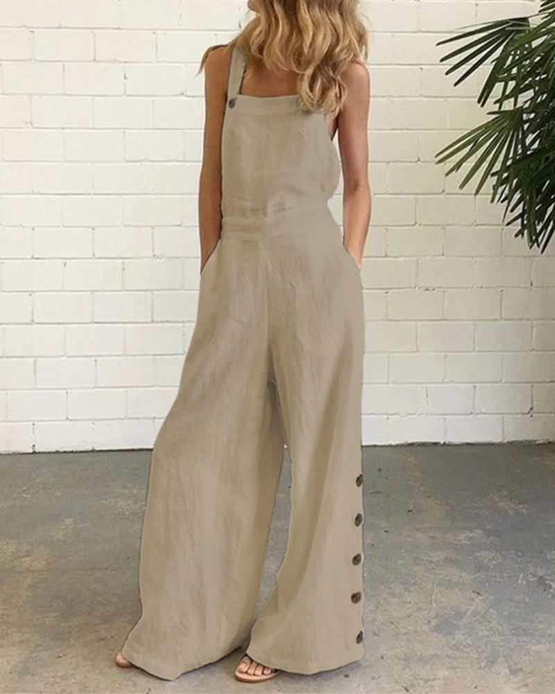 Wide Leg Bib Pants Rompers