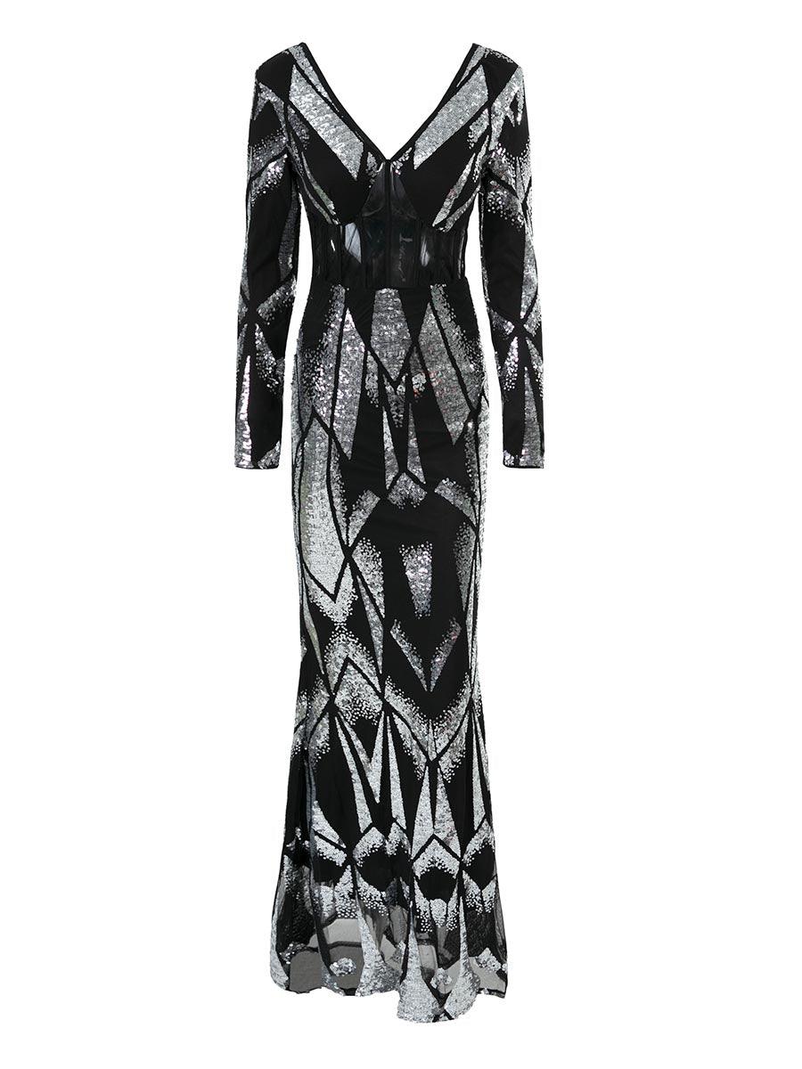 Formal Corset Sequin Dress