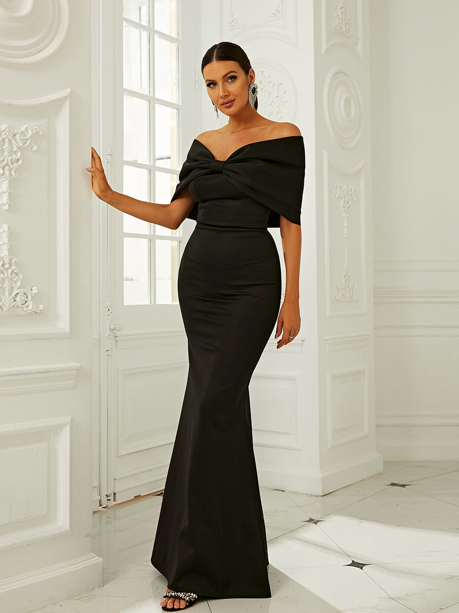 Off Shoulder Knot Mermaid Dress