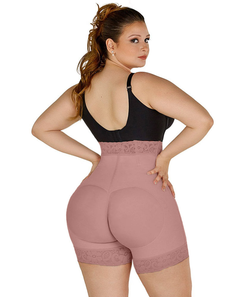 High Waist Front Zipper Booty Shaper Colombian Shapewear Short