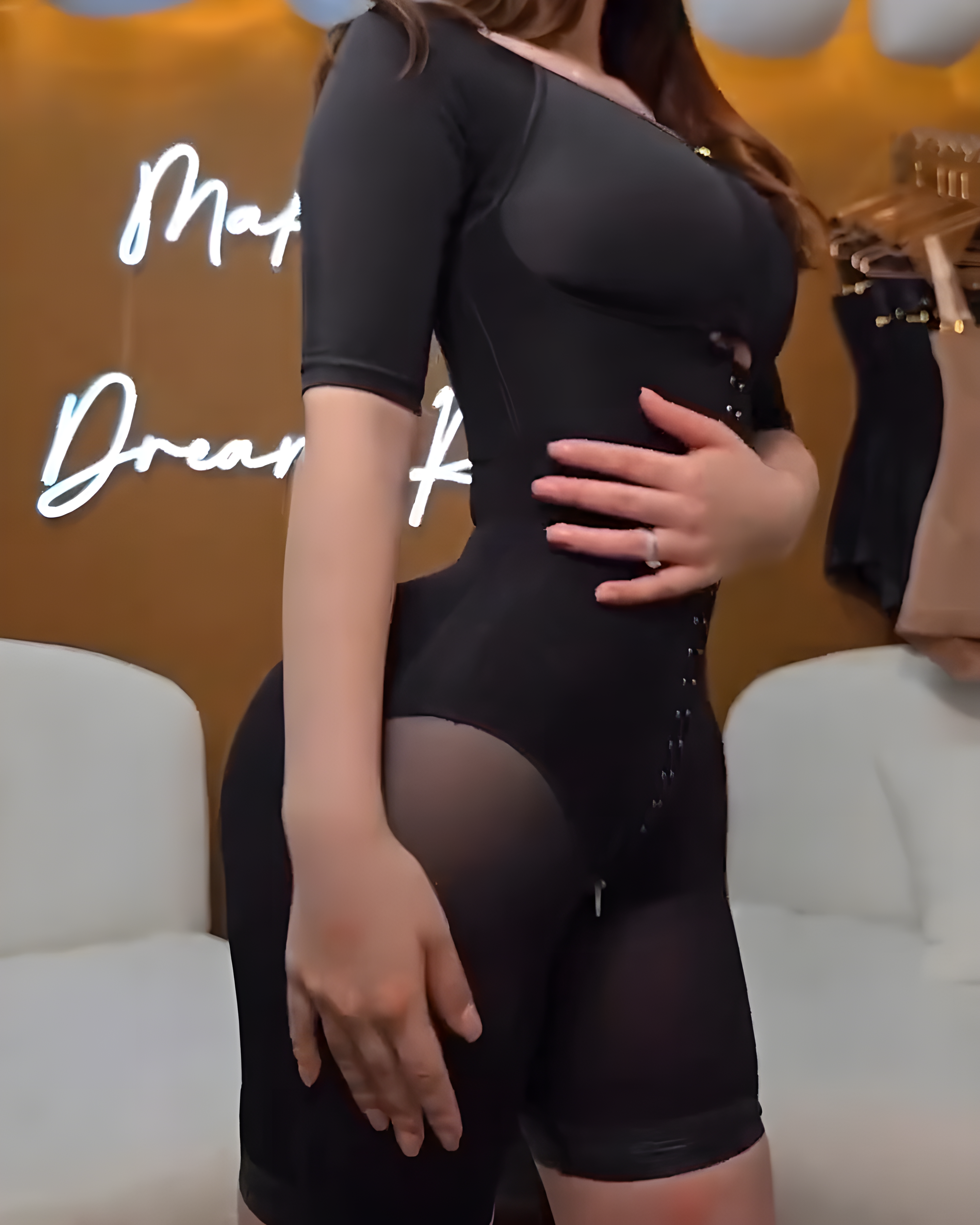 Mid-Length Sleeve Comfort Tummy-Control Full Body Shaper