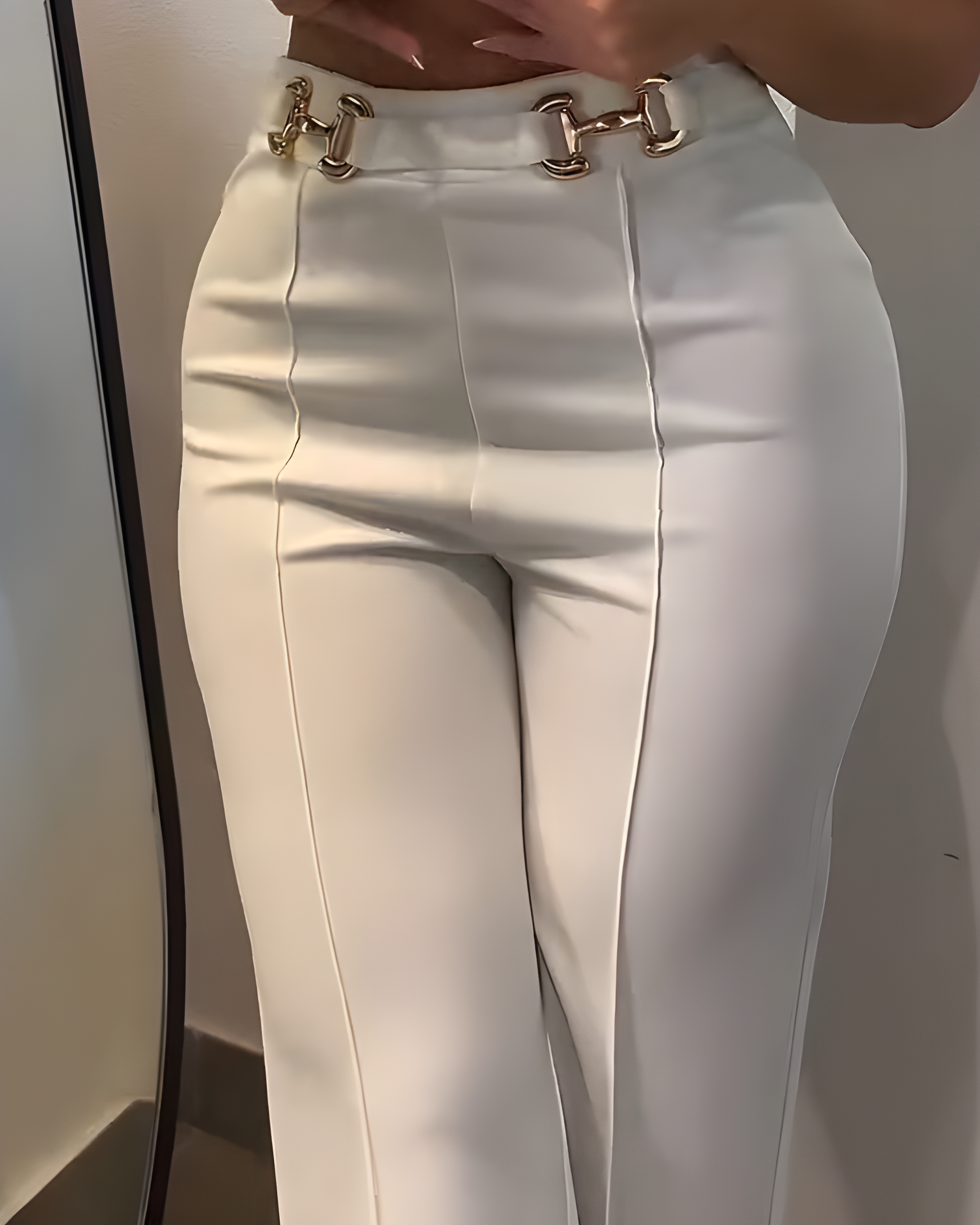 Slim High Waist Casual Straight Pants