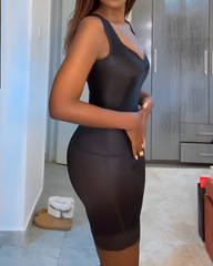 Mesh Seamless V Neck Body Shaper