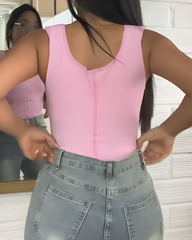 3-Row Hook-and-Eye Sleeveless Full Body Shapewear