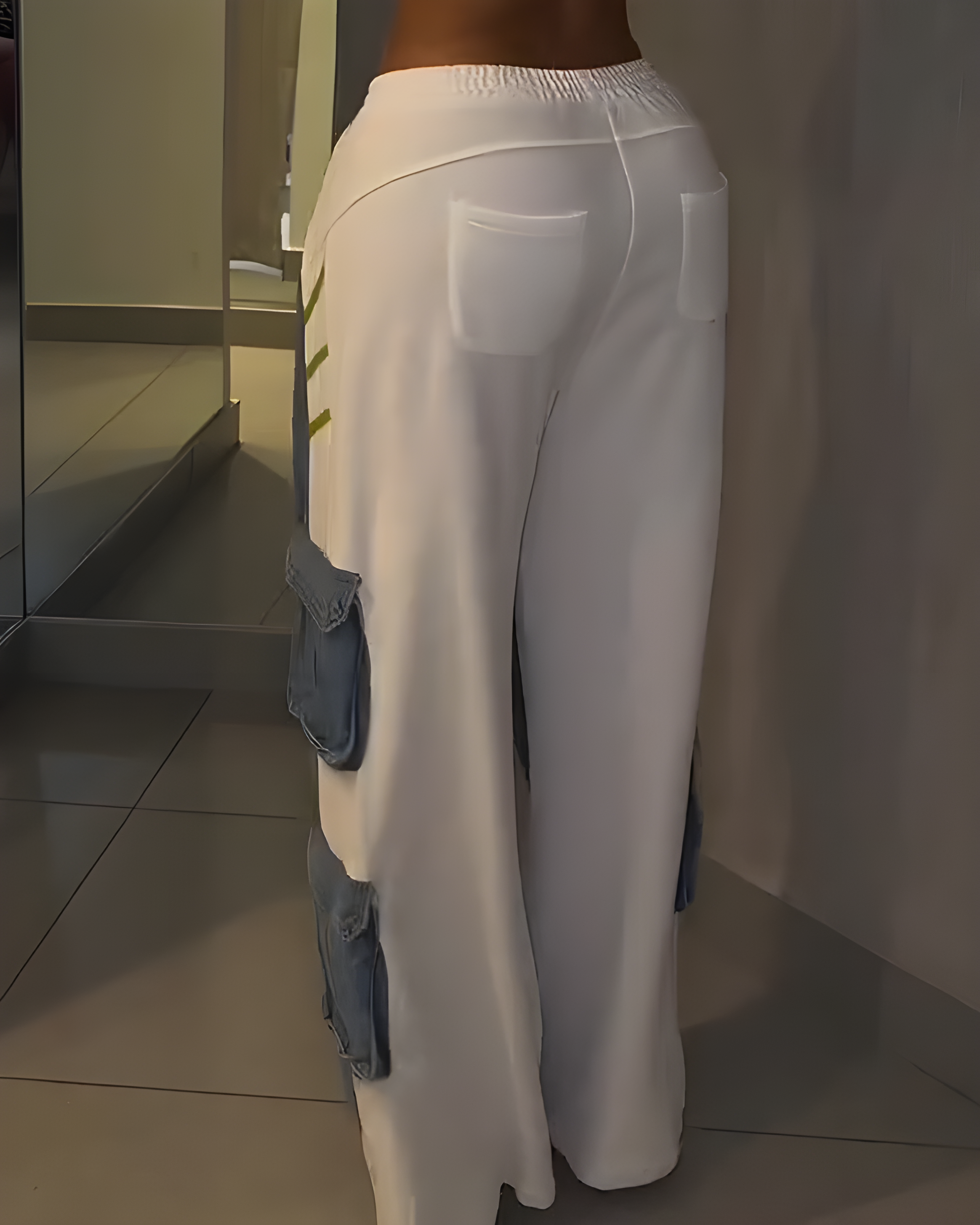Contrast-Paneled Wide-Leg Jeans