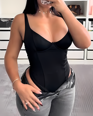 V-Neck Tummy Controlling Bodysuit