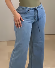 Tie Up Slim-Fit Jeans