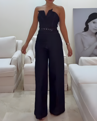 Bandeau Sleeveless Denim Slim Jumpsuit