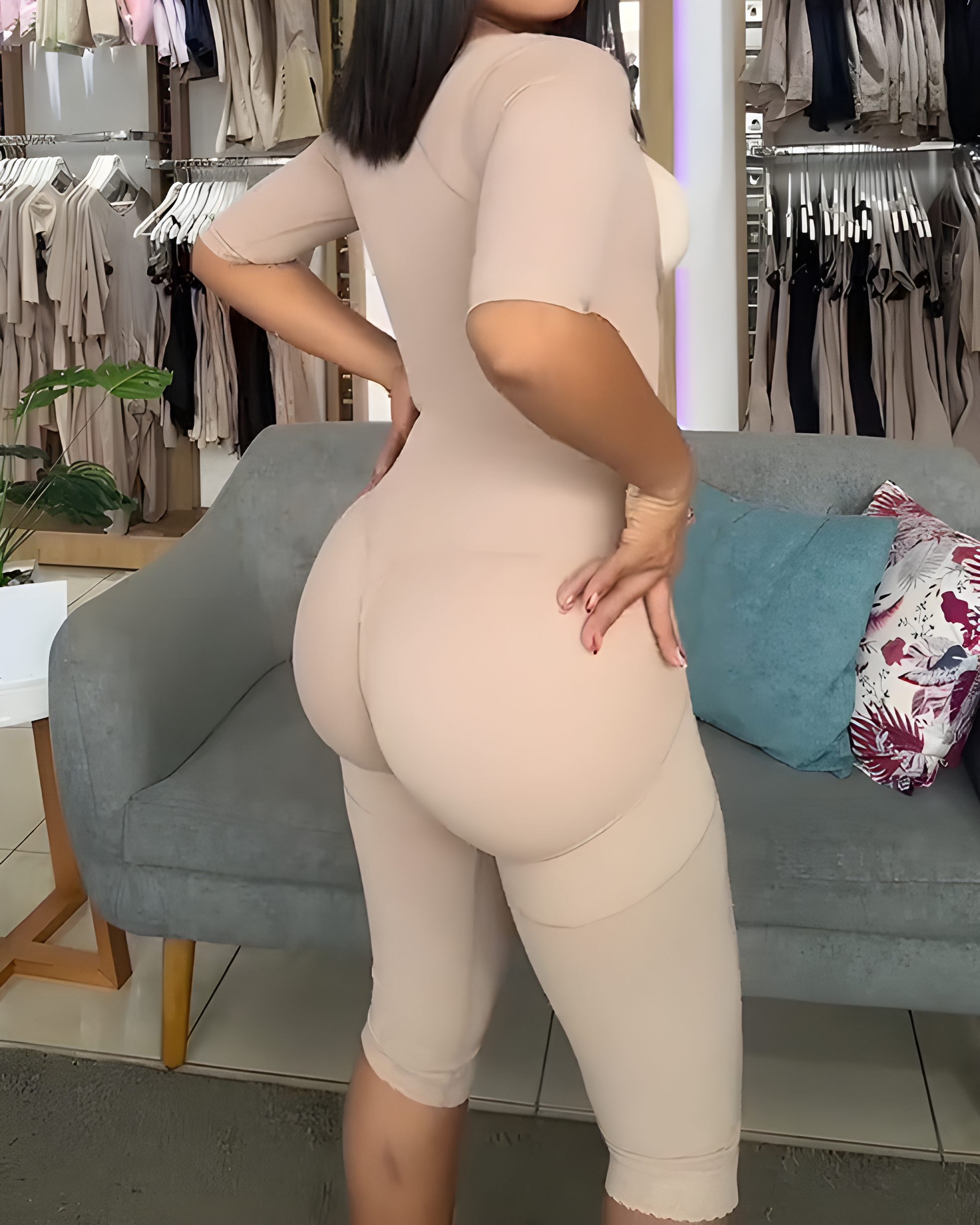 Mid-Length Sleeve Belly Shaping Body Shaper